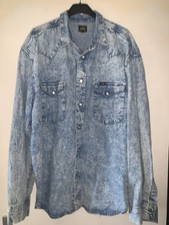 Chemise En Jean Lee Vintage XL Stonewash 90’s Western Acid Wash Rare Collector