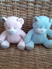 Lot De 2 Peluches/doudous Ours Musti 1 rose + 1 bleu