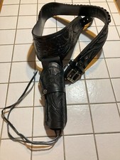 Ceinturon holster western buscadero noir cuir pour colt 44/45 SAA neuf