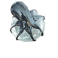 PIEUVRE, POULPE SUR BOULE EN VERRE, OCTOPUS VERRE CRISTAL,PRESSE PAPIER, SULFURE