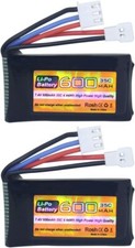 2 x batterie LiPo 7.4V 600mAh kit 35C Molex pour véhicules d'escalade FMS FCX...