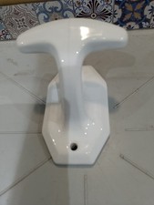 Ancien Porte Manteau patère murale porcelaine blanche modèle art déco nouveau