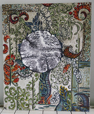 tableau art contemporain Hors Saisons. 61/50 acrylique sur toile châssis bois.