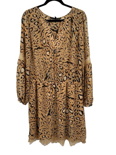 Whbm dress brown animal - whbm,
