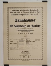 Bayreuth Festival 1904 Affiche Originale Musique Opéra Classique