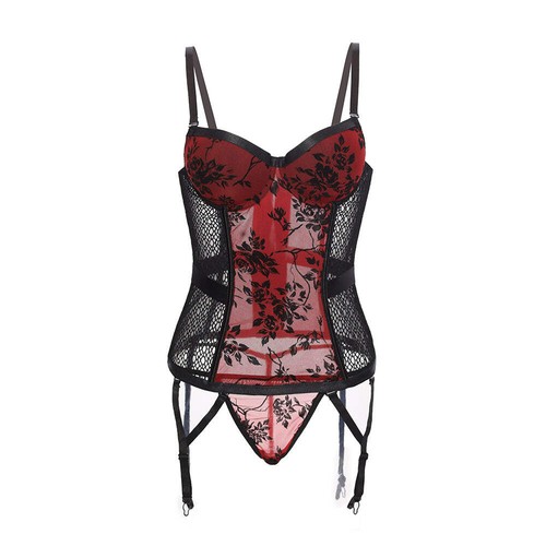 Sirens call red black - red, floral