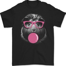 T-Shirt Pour Homme Cochon D'Inde Avec Chewing-Gum Et Lunettes 100% Coton
