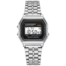 Montre digitale rétro rose