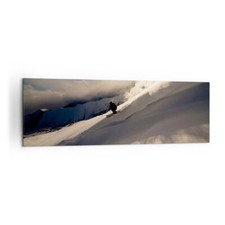Impression sur Toile 160x50cm Tableaux Image Photo Montagnes Ski Hiver