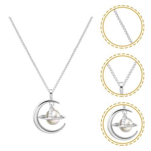 Collier planète lune - de,