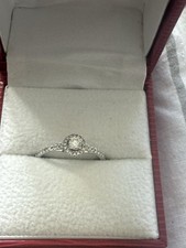 Bague Fiançaille or blanc 18ct Diamant 0,55ct