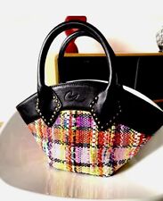 Sac Caba christian Lacroix Année 90 Cuir tweed Vintage Bag ancien borsa Couture