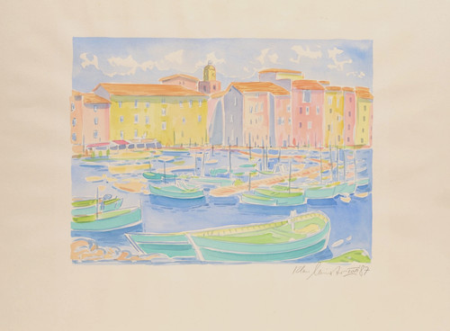 Aquarelle 20e signée hans - signÉe,