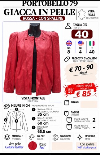 Aavin177 veste cuir rouge - cuir,