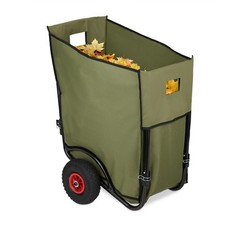 Chariot pour feuilles mortes Brouette de transport 2 roues 160 L Chariot pliable