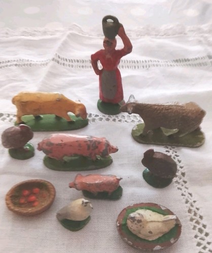 Fermière avec animaux de - ,
