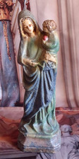 STATUE SAINTE VIERGE MARIE ET ENFANT JESUS EN CERAMIQUE FLAMANDE VIRGIN MARY