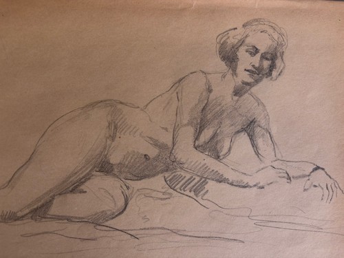 Dessin crayon étude nu - crayon,