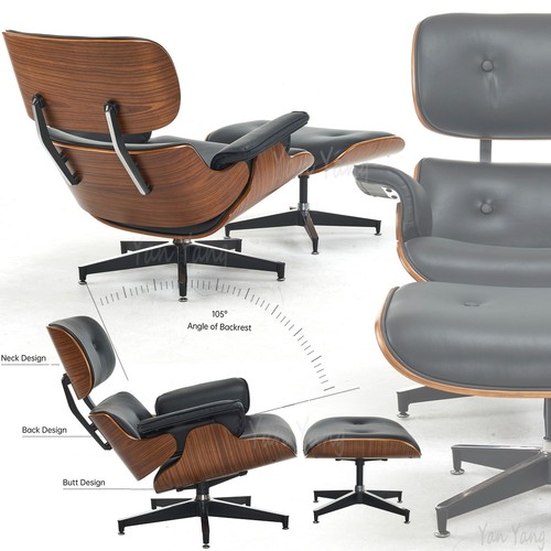 Walnut eames style lounge - walnut,