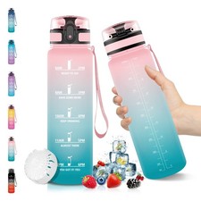 Bouteille deau, Gourde Sport 1 Litre, sans BPA, Étanche  Réutilisable, Water ...