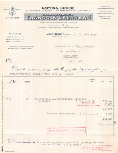 1939 farine lactina - farine, ets