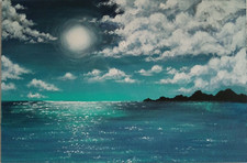 Tableau original paysage marin par un artiste ukrainien signé art mural