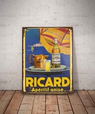 Plaque métal vintage Ricard apéritif anisé Décoration Déco publicité affiche