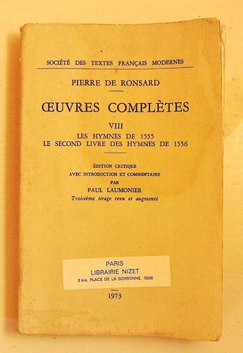 Pierre ronsard oeuvres - pierre, de