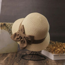 Chapeau De Paille Pour Femme Japonais À Large Bord Avec Nœud Retro