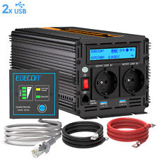 EDECOA Convertisseur 12V 220V 2000W Onduleur Onde Sinusoïdale Modifiée USB LCD