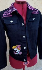 Veste jean denim leopard