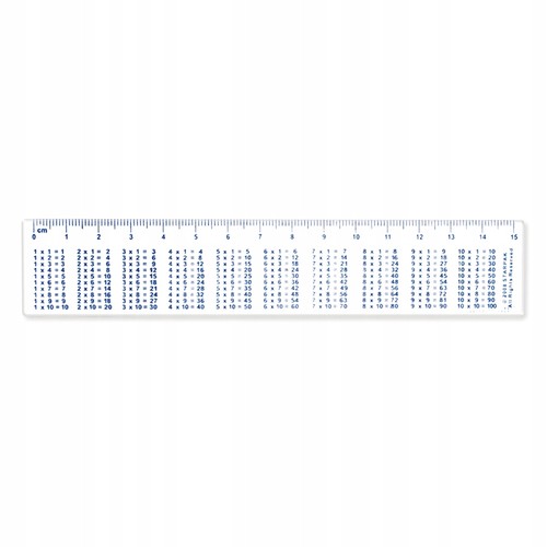 Règle plastique avec table - en,