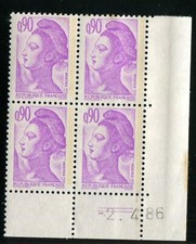 TIMBRE COIN DATE : LIBERTE 