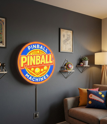Enseigne pinball lumineuse - lumineuse,