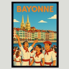 Affiche Poster mural BAYONNE 2 Taille A3 ou A4 Sans Cadre