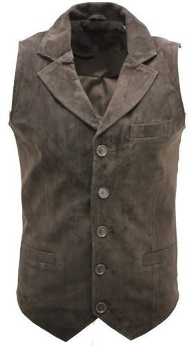 Gilet cuir brun classique - cuir,