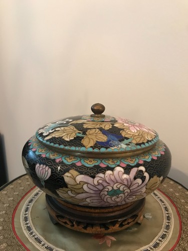 Cloisonne bonbonniere bronze - cloisonne,