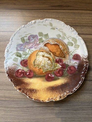 Assiette motif fruits cerise - assiette, :