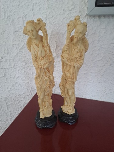 Lot deux anciennes statues - deux,