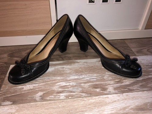 Escarpins cuir noir talon - cuir,