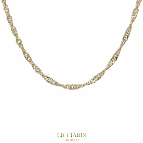 Collier unisexe corde jaune - or,
