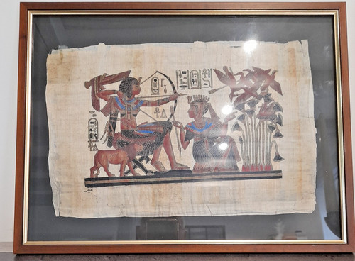 Cadre sous verre - sous, papyrus