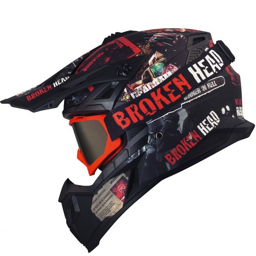 Casque cross brisé - cross,