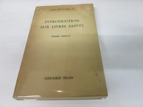 Introduction aux livres saints - introduction,