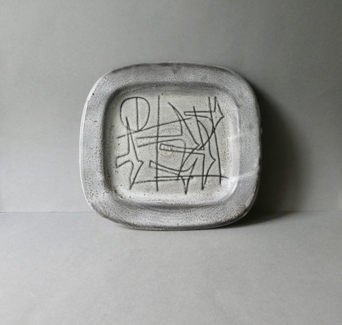 Plat céramique signé - plat,