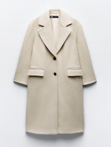 Manteau zara bouclé - manteau, Écru