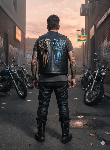Veste biker cuir véritable - biker,