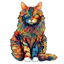Puzzle en bois pour adultes Maine Coon Chat Puzzle en bois Puzzle en bois pou...