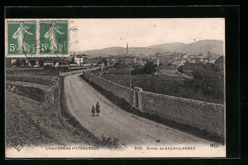 Cpa sauxillanges entree - entree, de