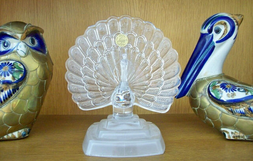 Figurine paon cristal - figurine, d'